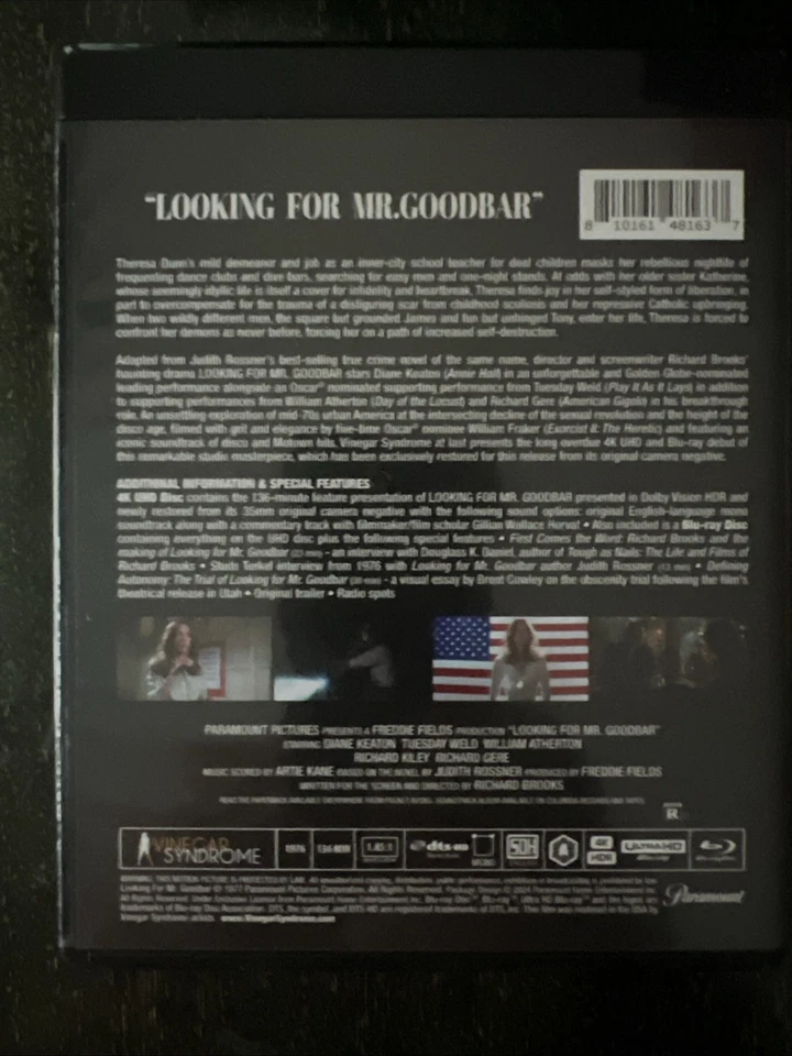 Looking For Mr. Goodbar 4K/Bluray Limited Edition Vinegar Syndrome, Diane Keaton - Image 2 of 3
