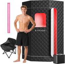 Upgraded Home Spa Steam Sauna with Red Light Therapy for Ultimate Relaxation