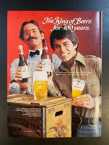 1976 Print Ad - Budweiser The King of Beers for 100 Years - 11 x 8 READ