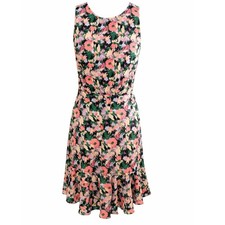 J Crew Mercantile Women 10 Floral Sleeveless Ruffle Hem Fit & Flare Dress Multi