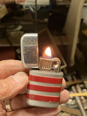 1960 Ronson Typhoon British Made Hong Kong  Lighter wNew Flint IT FIRES