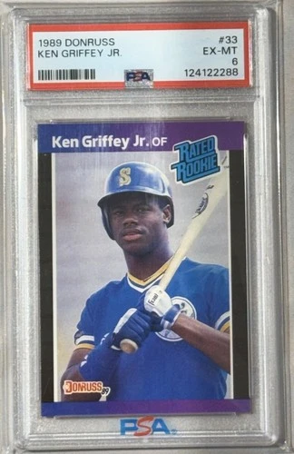 1989 DONRUSS #33 KEN GRIFFEY JR. ROOKIE RC PSA 6