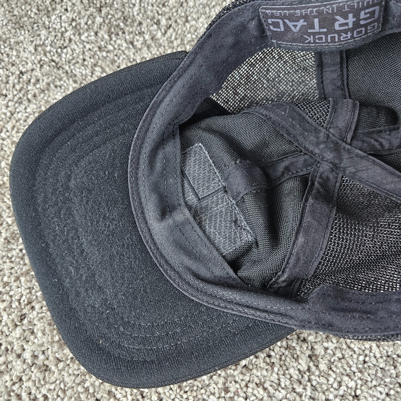 GoRuck Hat Cap Black Mesh Panel Strapback USA Mad… - image 9