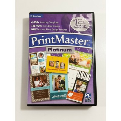 Broderbund PrintMaster Platinum v6 Software PC Mac Purple Desktop Publishing