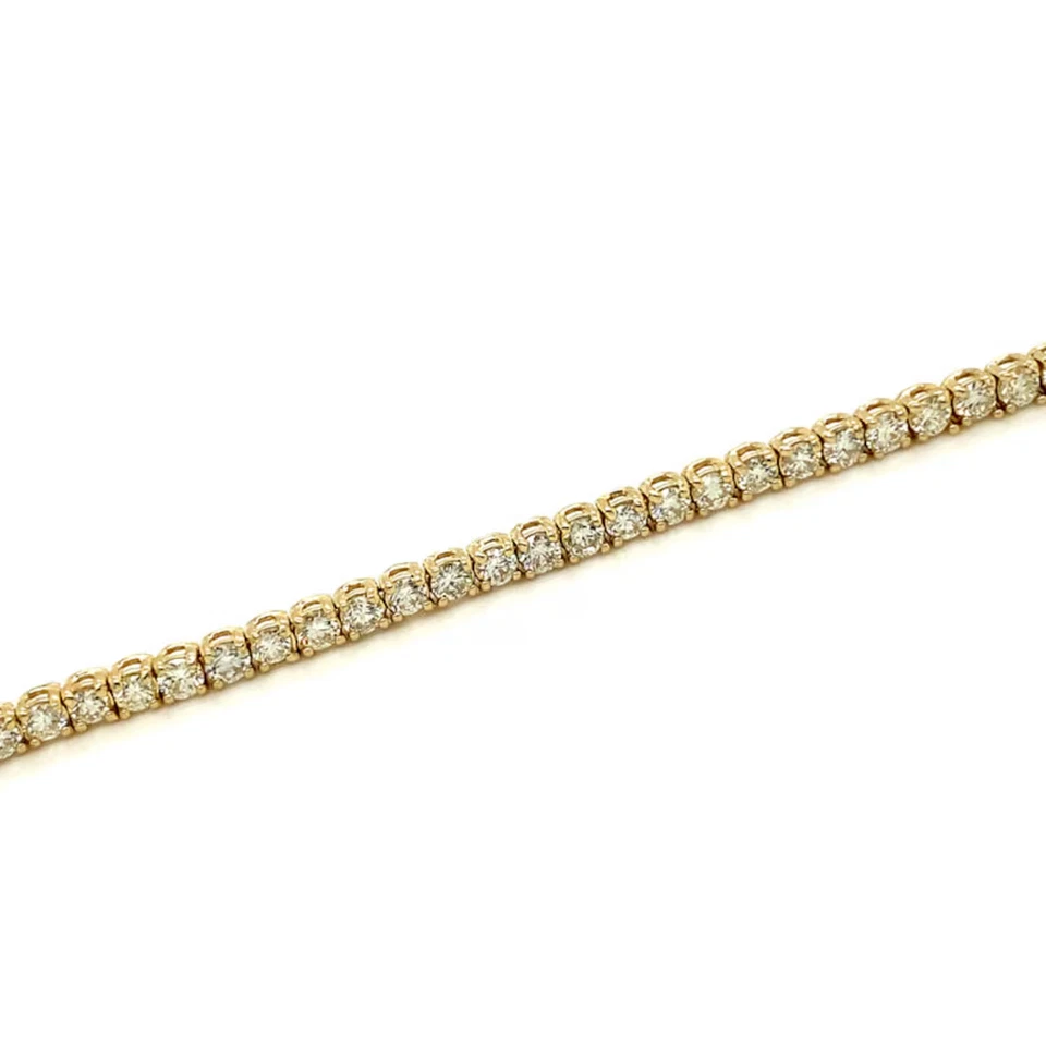4.00 CT G/VS1 Round Cut Lab Grown Diamond Tennis Bracelet 14k Yellow Gold Over - Image 2 of 3