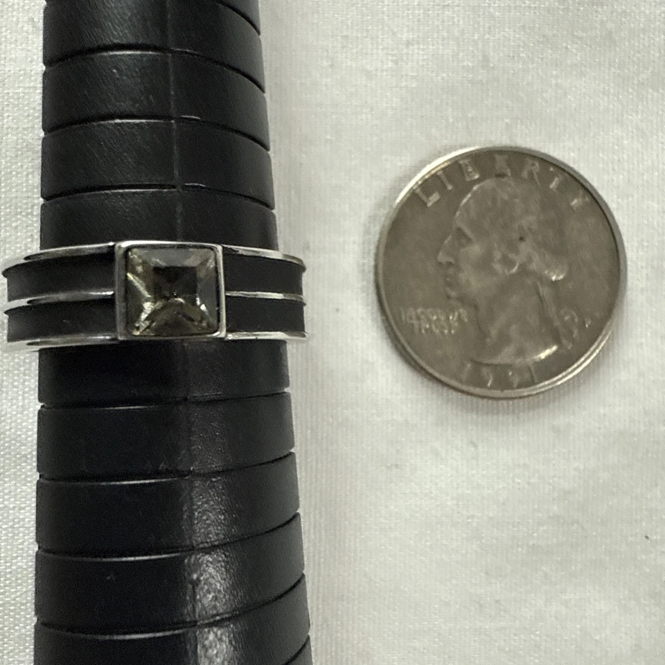 Anillo de boda TK316 de acero inoxidable para hombre circonita cúbica y esmalte endurecido gris talla 9 Foto 4 de 4