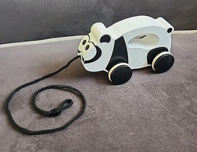 PACEY the Panda J'Adore Paris Toys Rolling Wooden Pull Toy September 15 Birthday