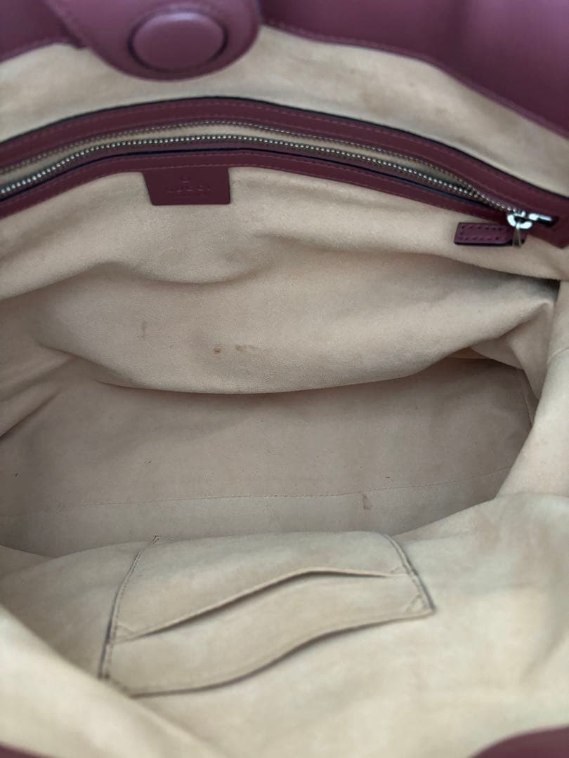 GUCCI Blooms Tote Bag Large Red Flower Print Leather Authentic thumbnail 10