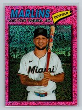 2026 Topps Heritage #257 Victor Mesa Jr. Chrome Pink Sparkle Refractors