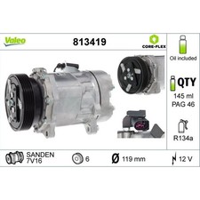 Valeo 813419 Kompressor Klimaanlage für VW SEAT FORD SHARAN CADDY MULTIVAN 7M8