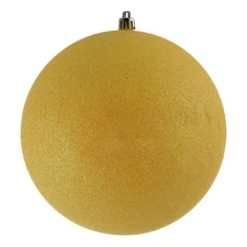 Vickerman 6" Plastic Ball Ornaments in Glitter Yellow (Set of 4)