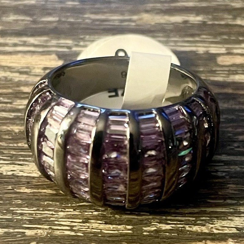 Size 6 Bomb Party Sirens "An Enchanted Grotto" Ring – Amethyst CZ Hematite