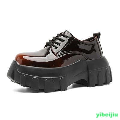 Mens Winter Punk Gothic Platform Thick Sole Dress Derby Shiny Leather Shoes 2026