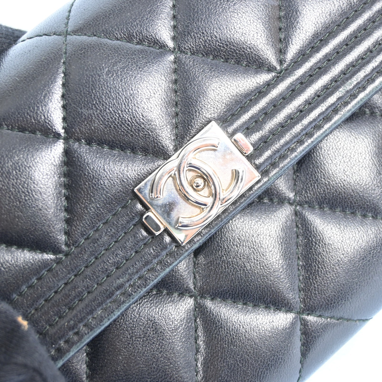 AUTH CHANEL Boy Wallet Coco Mark purse Black Spain P894RT802 thumbnail 6