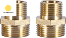 Hex Nipple Brass Pipe Fitting 3/4Inch to 1/2Inch Reducing Male Adapter Water Tu