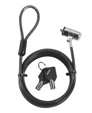 10 Foot Laptop Security Cable Keyed Lock for Kensington T-Bar Slot Black