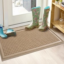 Boot Tray for Entryway, Non-Slip Shoe Drying Mat, 15" x 30", Beige