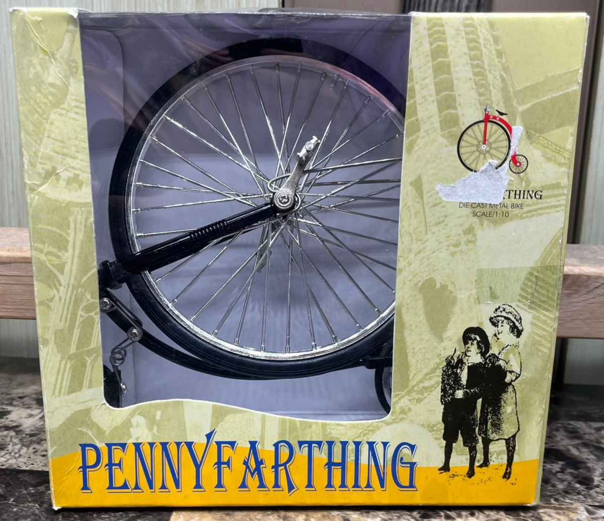 Penny Farthing Big Wheel Bicycle Black Die Cast Model 1:10 | eBay