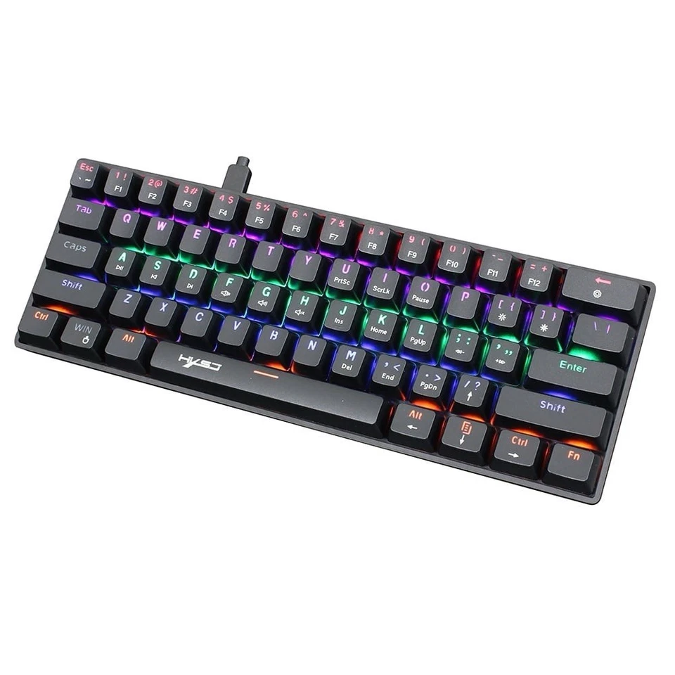 Amdohai HXSJ V900 61-Key Wired Mechanical Keyboard RGB Backlit Blue Switch Black - Image 2 of 4