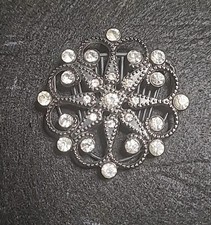 Vintage Black Hair Clip With Rhinestones