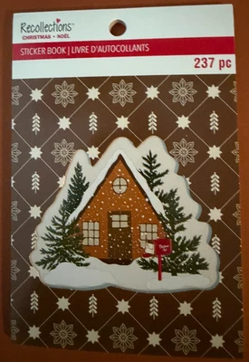 RECOLLECTIONS GINGERBREAD HOUSE STICKER BOOK 237 PC 12 SHEET GINGERBREAD FOREST