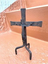 Croce Antica Da Altare Originale 1700 In Ferro Fatta A Mano Cm 16