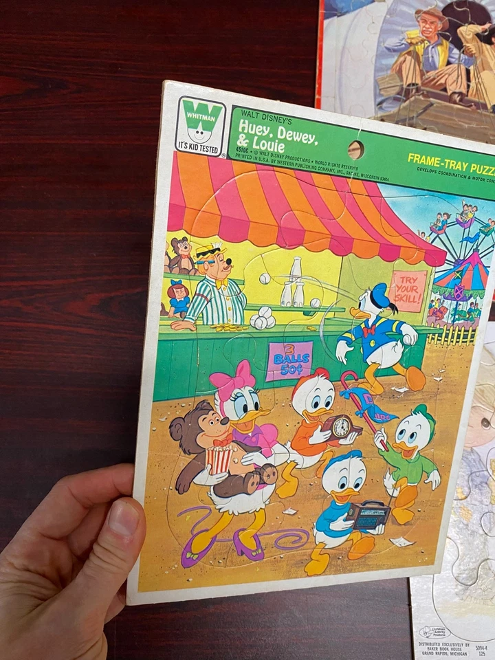 Vintage puzzle lot of 10 Whitman Disney Mickey Mouse Bugs Bunny Wagon Train + - Image 4 of 4