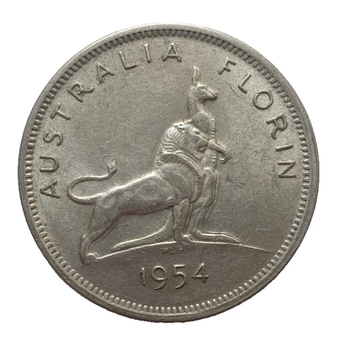 1954 Elizabeth II Florin — photo from the most recent tracked eBay sale