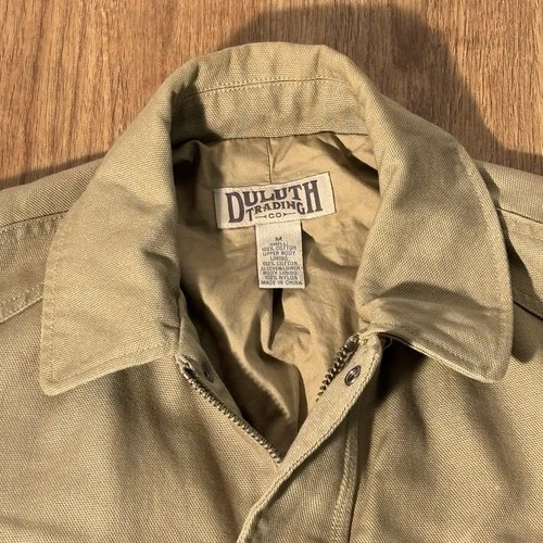Duluth Trading Co Canvas Field Jacket Mens Medium Tan Utility Safari Chore Coat⁠ image 2