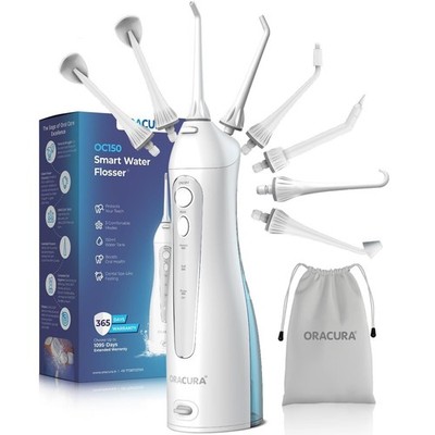 ORACURA OC150 Dental PRO Smart Water Flosser White 150ml Wassertank mit 3 Modi