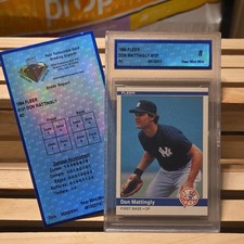 Fleer 1984 Don Mattingly Rookie #131 New York Yankees CTA 8 Graded Card. rookie card picture