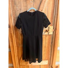 Little Black Dress Laser Cut Fit & Flare Black Dress Size L