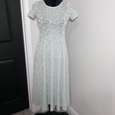 Vintage Storybook Heirlooms Girls Maxi Lace Floral Dress Size 12 Baby Blue