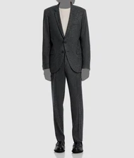 Hugo Boss Men's Gray Wool Silk Extra Slim-Fit Jacket Pants 2-Piece Suit Size 40R