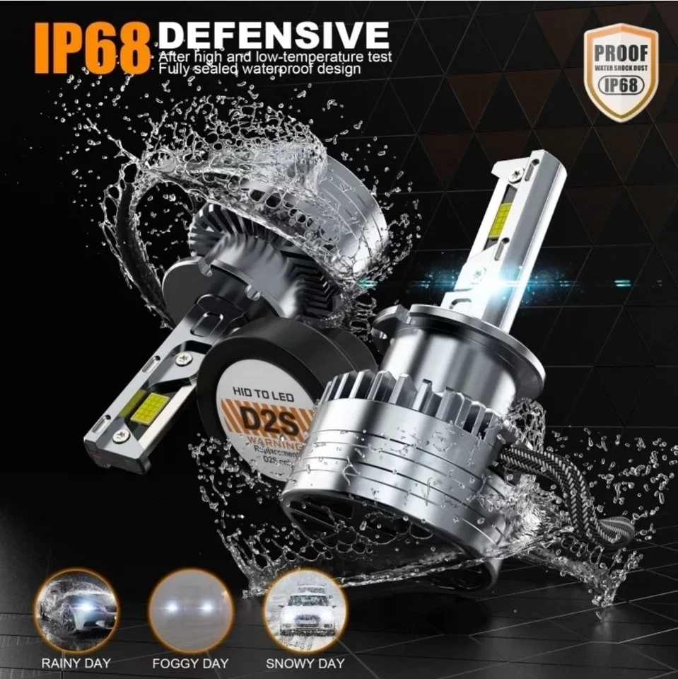 DLumina D2S LED Xenon Headlight Bulbs 20000LM 120W 6500K White CANBUS Error Free - Image 4 of 4