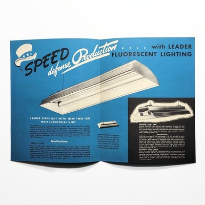 Vintage 1940s Leader Electric Lighting Lamp Distributor Advertisement Chicago IL