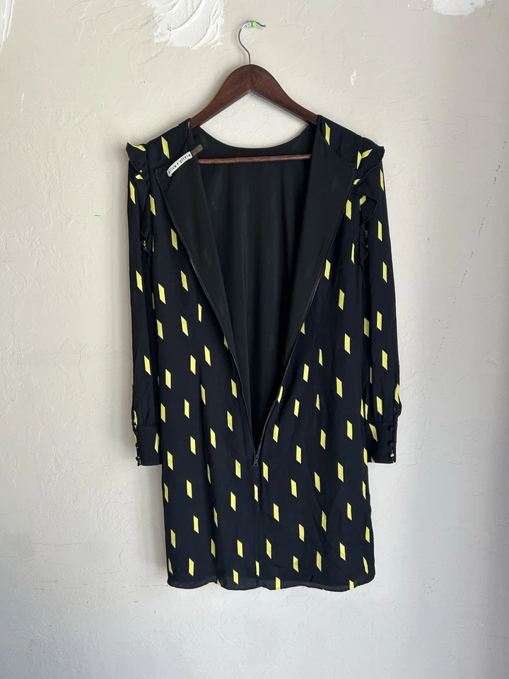 Алиса + Оливия Беатрикс Puff рукав Shift платье 10 оборки вечеринки дизайнер  - Изображение 3 из 4