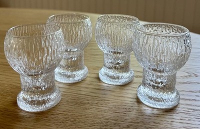 Set of 4 Iittala Glass Kekkerit Shot Cordial Dram Glasses Timo Sarpaneva 2 7/8''