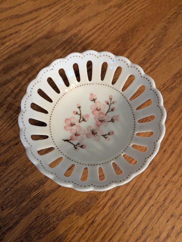 Andrea by Sadek Porcelain Floral Trinket Dish/Bowl