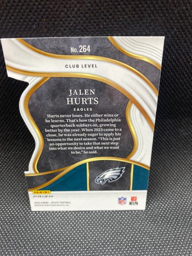 2023 Panini Select - Club Level Jalen Hurts #264 Red & Yellow Prizm Die-Cut - Picture 2 of 2