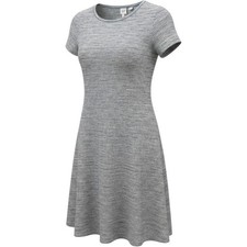 Gap Knit A-Line T-Shirt Dress Women XS Blue Strip Space Dye Short Sleeve Casual