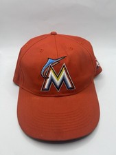 Miami Marlins Baseball Adult Orange  Hat Strapback Baseball Team MLB OC Sports
