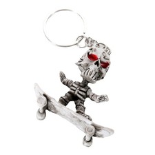 Rubber Skateboard Skull Keychain For Car Key Backpacks And Wallets