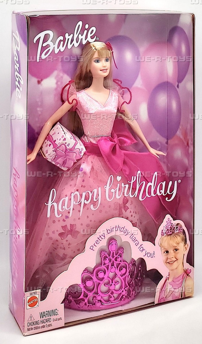 Barbie Doll Happy Birthday with Tiara for You! 2002 Mattel 56793