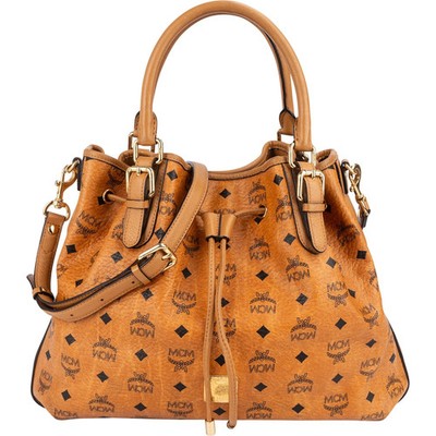 MCM Monogram Visetos Drawstring Hobo Handbag Tasche