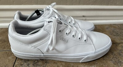Vans Men's Seldan Men's Lace Up Leather Shoes White #500714 Size: 13