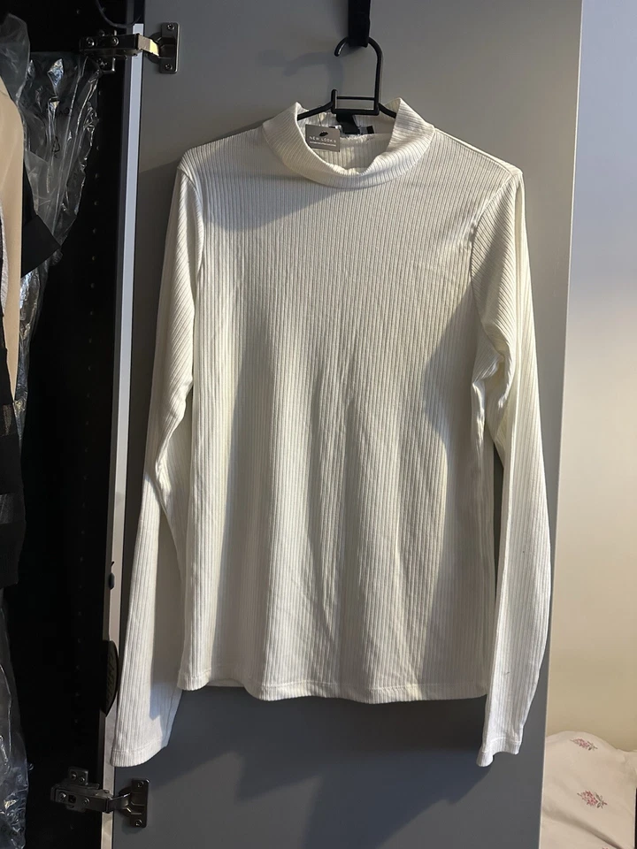 NEW LOOK ladies White ribbed long sleeve top UK 14 Eur 42 - Image 2 of 4
