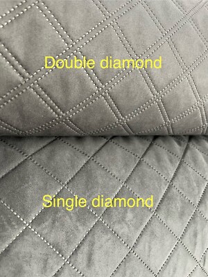 Wildleder DIAMANT gesteppt Polsterstoff AUTO ZIERLEISTE INNENAUSSTATTUNG 140cm schwarz