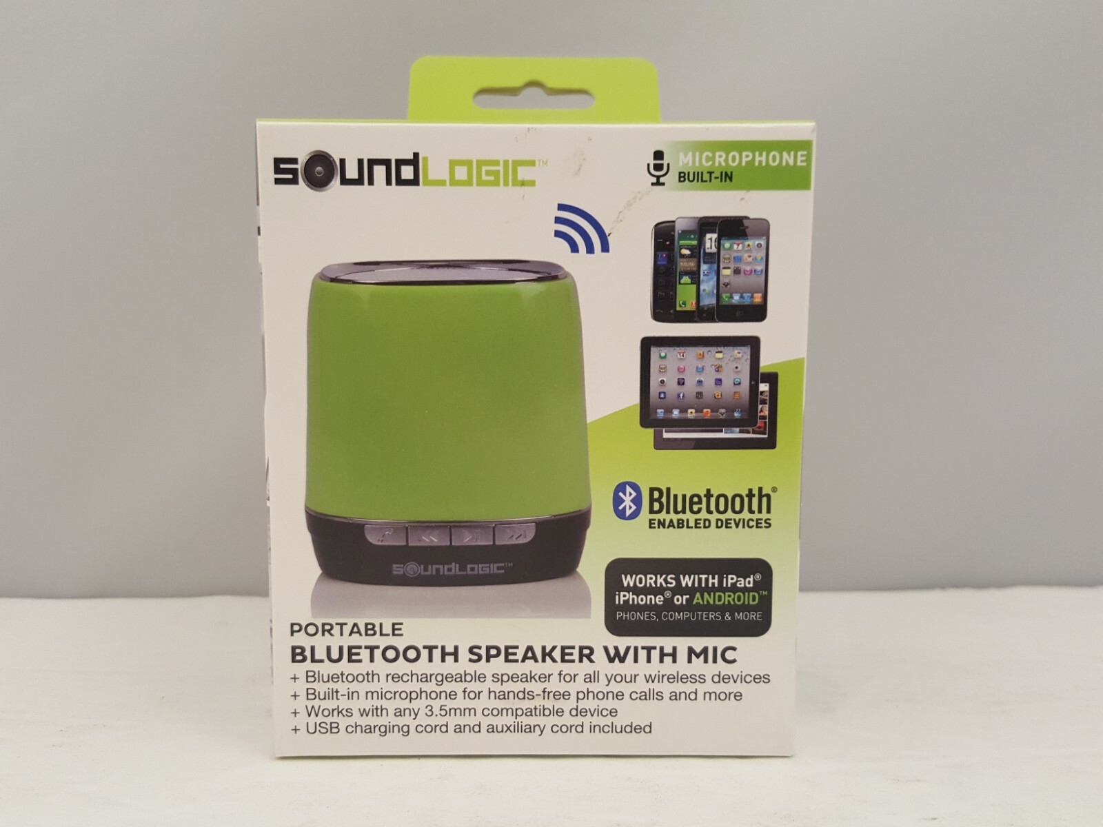 soundlogic light up rechargeable wireless bluetooth speaker 5b309bt