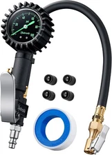 Glow Dial Tire Inflator with Pressure Gauge 100 PSI, Heavy Duty with Large 2" Ea